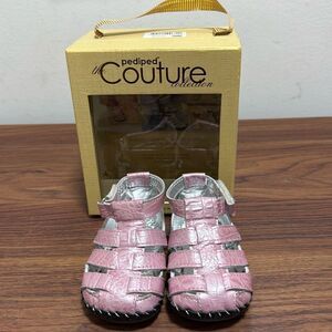 NWT Pediped Couture Collection Roman Inspired Hand Made Pink Sandals. 6-12 Mo.